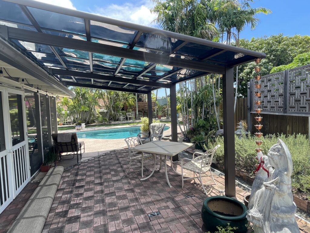 Patio cover over the roof