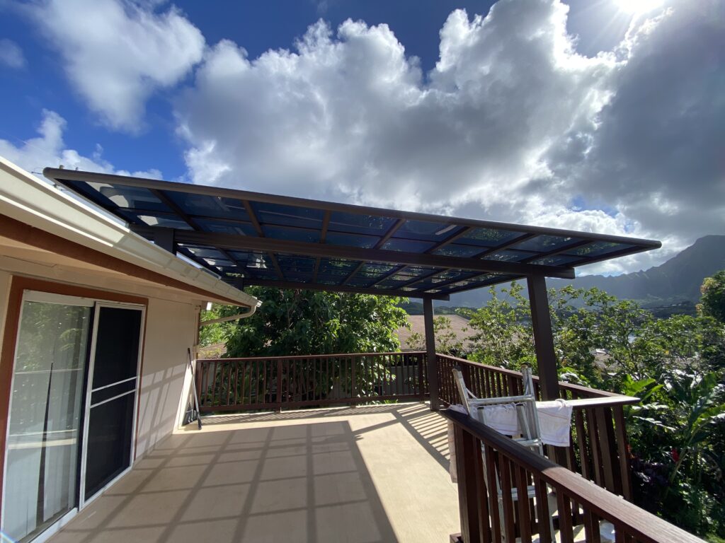 Patio Cover Deck patio cover over the roof