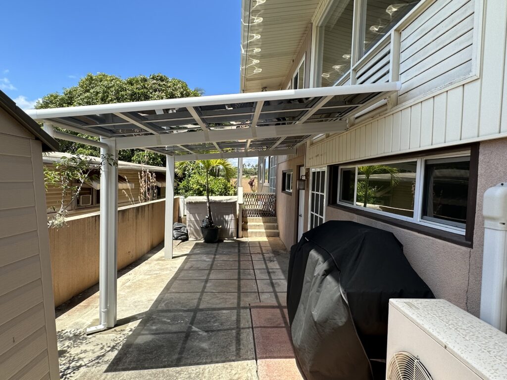 White patio cover