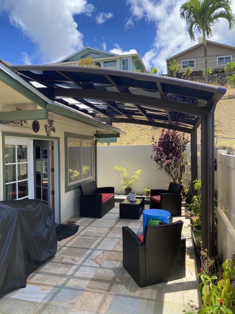 Patio cover over the roof